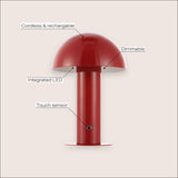 Frasier Contemporary Bohemian Rechargeable/Cordless Iron Integrated LED Mushroom Table Lamp