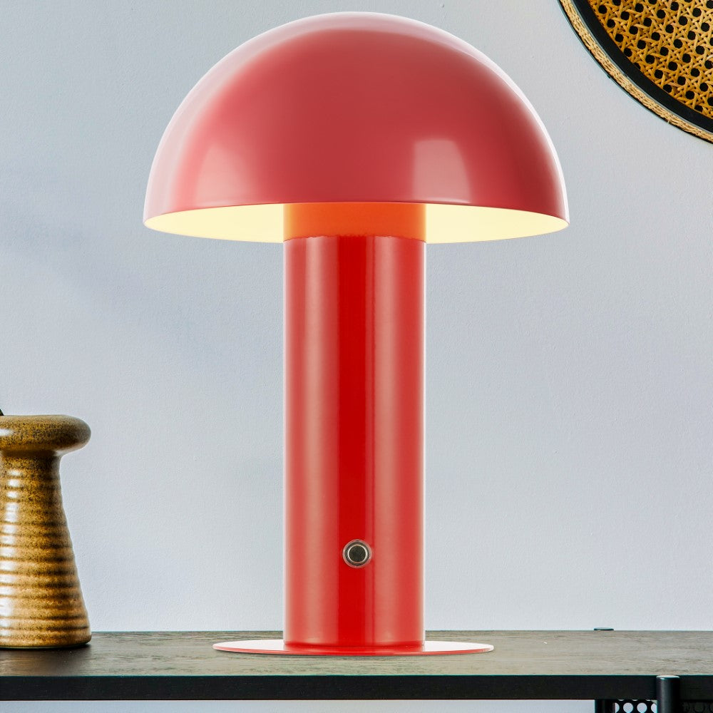 Frasier Contemporary Bohemian Rechargeable/Cordless Iron Integrated LED Mushroom Table Lamp