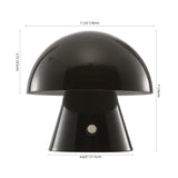Porcini Contemporary Bohemian Rechargeable/Cordless Iron Integrated LED Mushroom Table Lamp