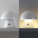 Porcini Contemporary Bohemian Rechargeable/Cordless Iron Integrated LED Mushroom Table Lamp