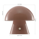 Porcini Contemporary Bohemian Rechargeable/Cordless Iron Integrated LED Mushroom Table Lamp