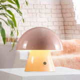 Porcini Contemporary Bohemian Rechargeable/Cordless Iron Integrated LED Mushroom Table Lamp