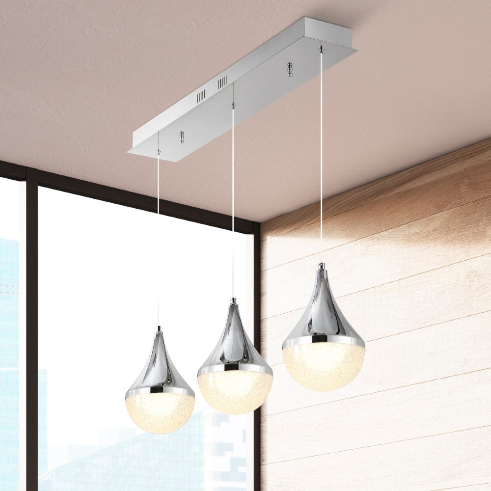 Ralph Teardrop Modern Mid-Century Iron/Acrylic Integrated Linear LED Pendant
