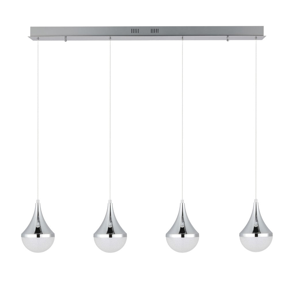 Ralph Teardrop Modern Mid-Century Iron/Acrylic Integrated Linear LED Pendant