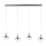 Ralph Teardrop Modern Mid-Century Iron/Acrylic Integrated Linear LED Pendant
