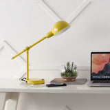 Liam 20.25" Vintage Industrial Iron Adjustable Dome Shade LED Task Lamp with USB Charging Port