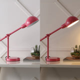Liam 20.25" Vintage Industrial Iron Adjustable Dome Shade LED Task Lamp with USB Charging Port