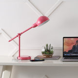 Liam 20.25" Vintage Industrial Iron Adjustable Dome Shade LED Task Lamp with USB Charging Port