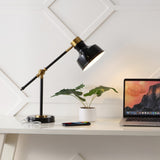 Charles 18.5" Classic Farmhouse Adjustable Cantilever LED Task Lamp with USB Charging Port