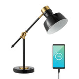 Charles 18.5" Classic Farmhouse Adjustable Cantilever LED Task Lamp with USB Charging Port