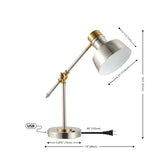 Charles 18.5" Classic Farmhouse Adjustable Cantilever LED Task Lamp with USB Charging Port