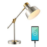 Charles 18.5" Classic Farmhouse Adjustable Cantilever LED Task Lamp with USB Charging Port