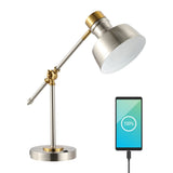 Charles 18.5" Classic Farmhouse Adjustable Cantilever LED Task Lamp with USB Charging Port