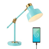 Charles 18.5" Classic Farmhouse Adjustable Cantilever LED Task Lamp with USB Charging Port