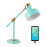 Charles 18.5" Classic Farmhouse Adjustable Cantilever LED Task Lamp with USB Charging Port