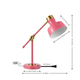 Charles 18.5" Classic Farmhouse Adjustable Cantilever LED Task Lamp with USB Charging Port