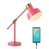 Charles 18.5" Classic Farmhouse Adjustable Cantilever LED Task Lamp with USB Charging Port