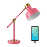Charles 18.5" Classic Farmhouse Adjustable Cantilever LED Task Lamp with USB Charging Port