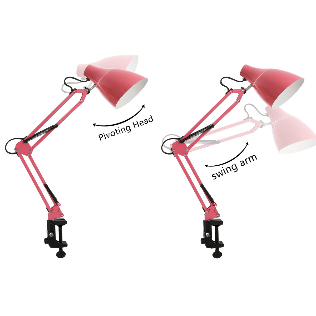 Standard 28.5" Classic Industrial Adjustable Articulated Clamp-On LED Task Lamp