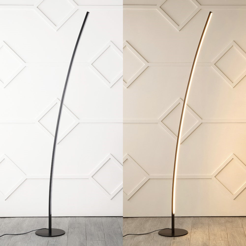 Halden 71" Modern Contemporary Aluminum/Iron Arc Integrated LED Floor Lamp