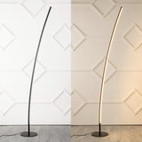 Halden 71" Modern Contemporary Aluminum/Iron Arc Integrated LED Floor Lamp