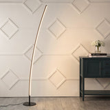 Halden 71" Modern Contemporary Aluminum/Iron Arc Integrated LED Floor Lamp