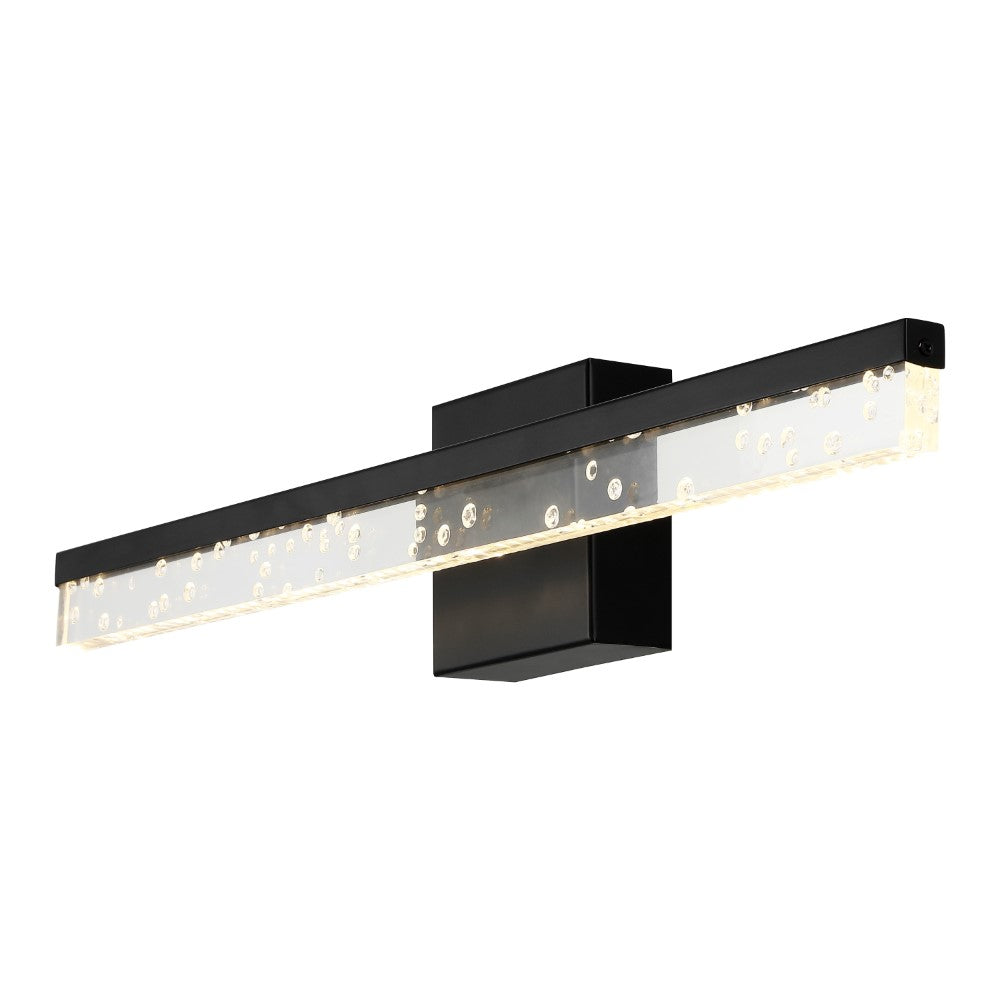 Gesto 22" Modern Contemporary 360-Degree Rotatable Iron/Seeded Acrylic Integrated LED Vanity Light