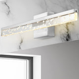 Gesto 22" Modern Contemporary 360-Degree Rotatable Iron/Seeded Acrylic Integrated LED Vanity Light