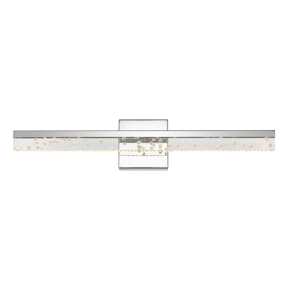 Gesto 22" Modern Contemporary 360-Degree Rotatable Iron/Seeded Acrylic Integrated LED Vanity Light