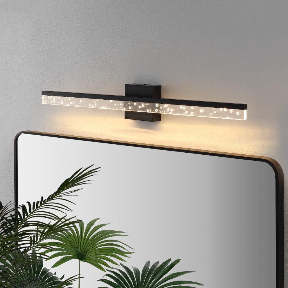 Gesto 22" Modern Contemporary 360-Degree Rotatable Iron/Seeded Acrylic Integrated LED Vanity Light