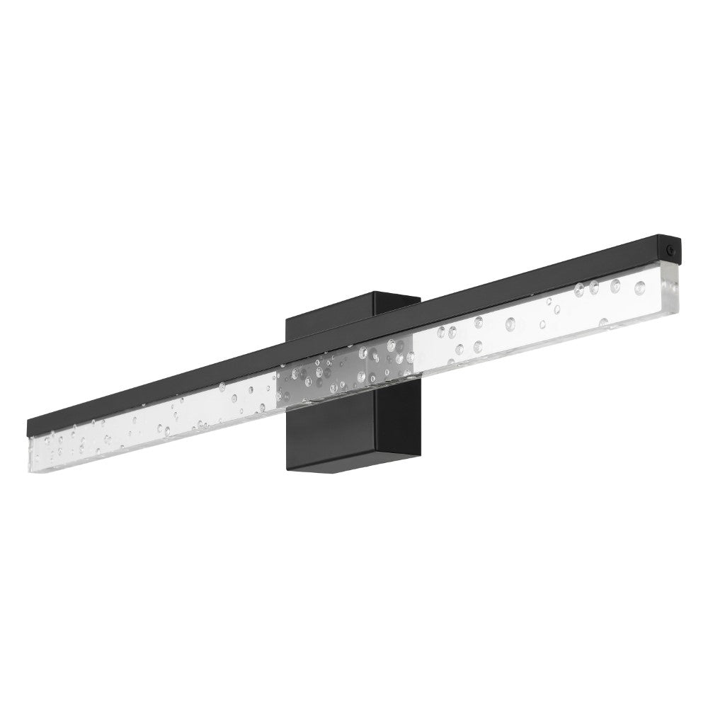 Gesto 22" Modern Contemporary 360-Degree Rotatable Iron/Seeded Acrylic Integrated LED Vanity Light
