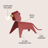 Chow 10" Modern Industrial Iron Canine LED Kids' Lamp