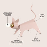 Konsep 11.75" Modern Industrial Iron Feline LED Kids' Lamp