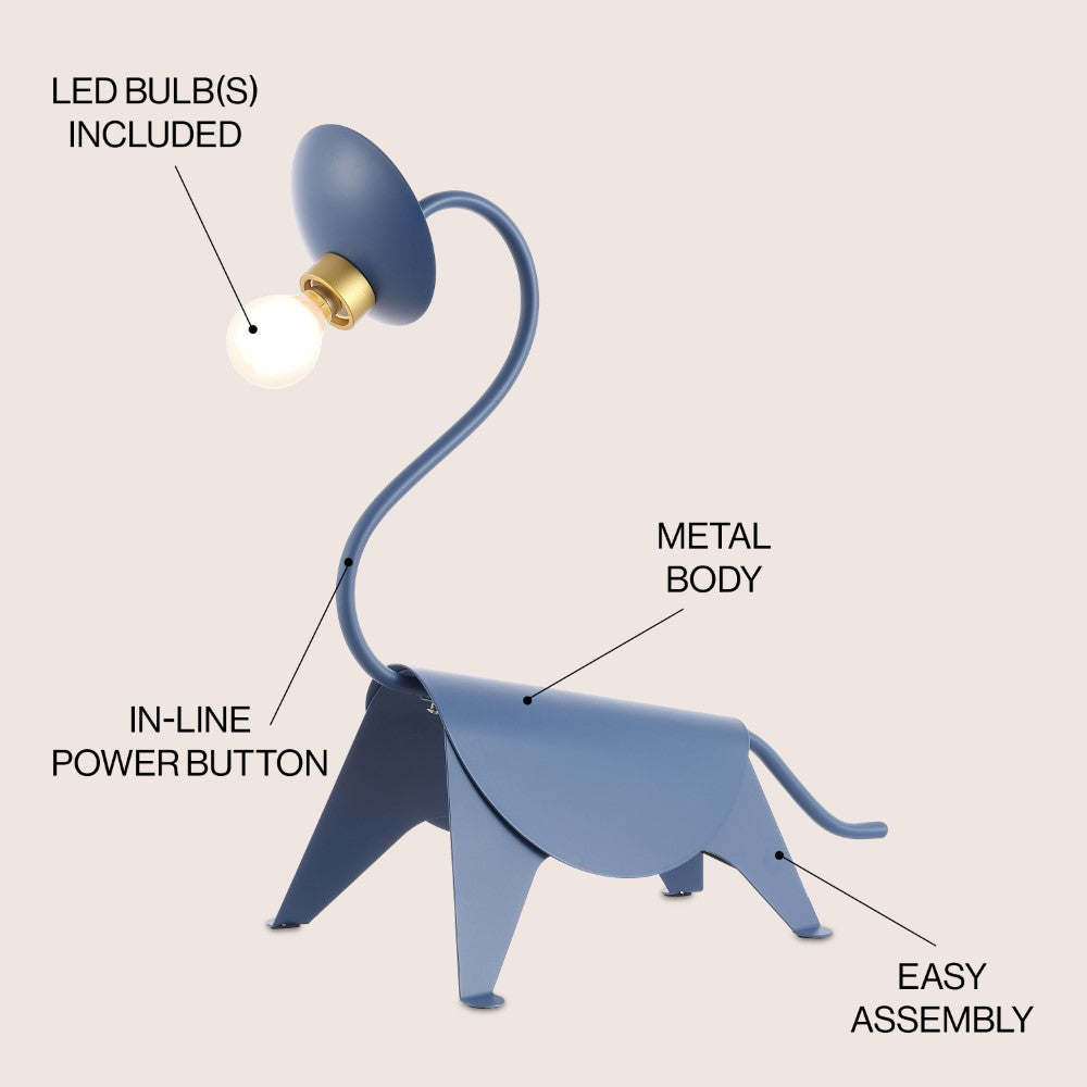 Disaster 16" Modern Industrial Iron Brachiosaurus LED Kids' Lamp