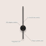 Hinkley 27.25" Modern Minimalist Iron Adjustable Bar Integrated LED Plug-In Sconce