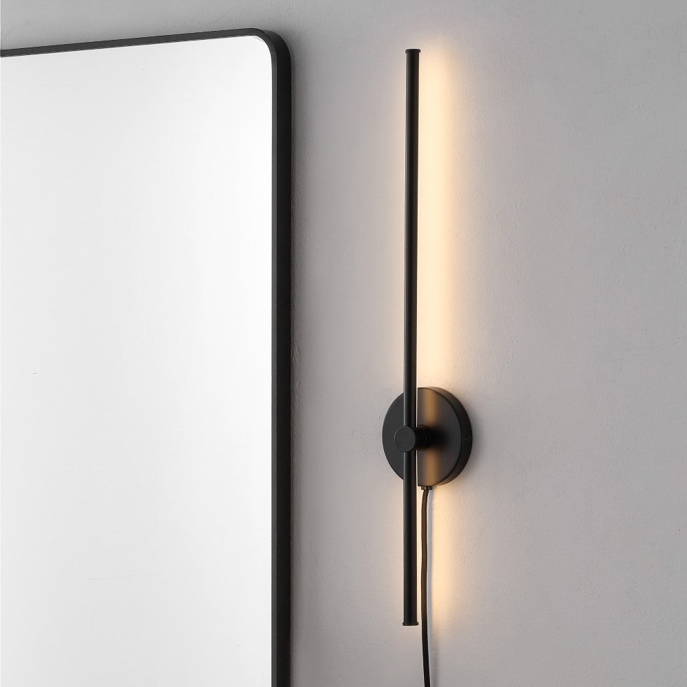 Hinkley 27.25" Modern Minimalist Iron Adjustable Bar Integrated LED Plug-In Sconce