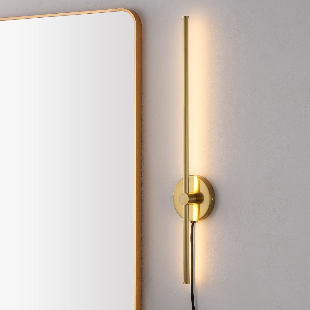 Hinkley 27.25" Modern Minimalist Iron Adjustable Bar Integrated LED Plug-In Sconce