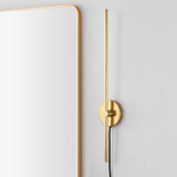 Hinkley 27.25" Modern Minimalist Iron Adjustable Bar Integrated LED Plug-In Sconce