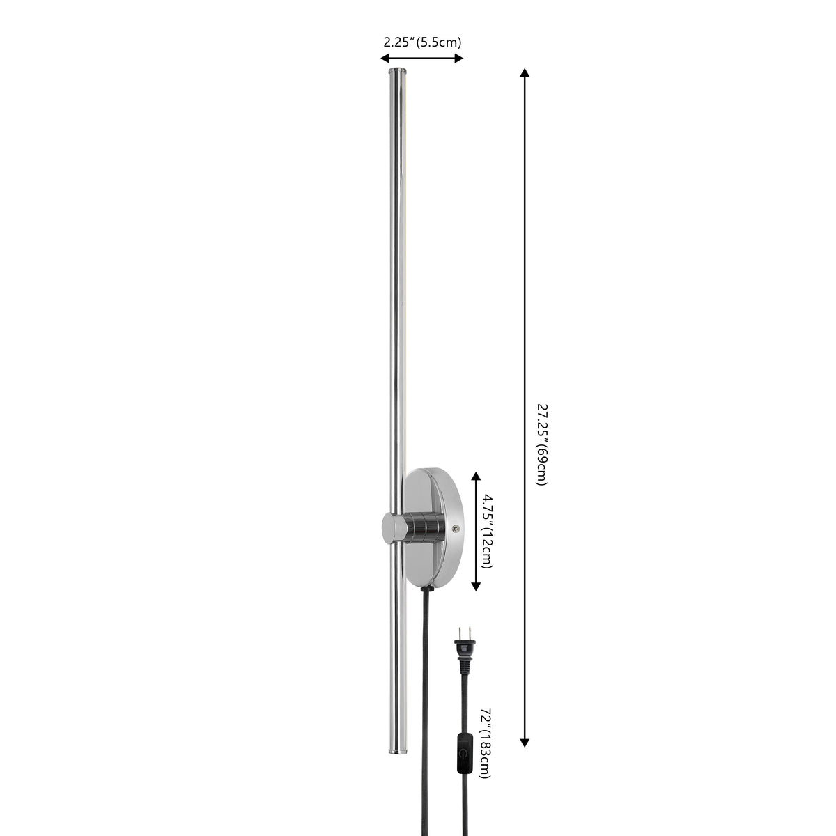 Hinkley 27.25" Modern Minimalist Iron Adjustable Bar Integrated LED Plug-In Sconce