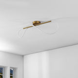 Nagla Contemporary Minimalist 360 Adjustable Silicone Neon Rope Dimmable Linear Integrated LED Flush Mount
