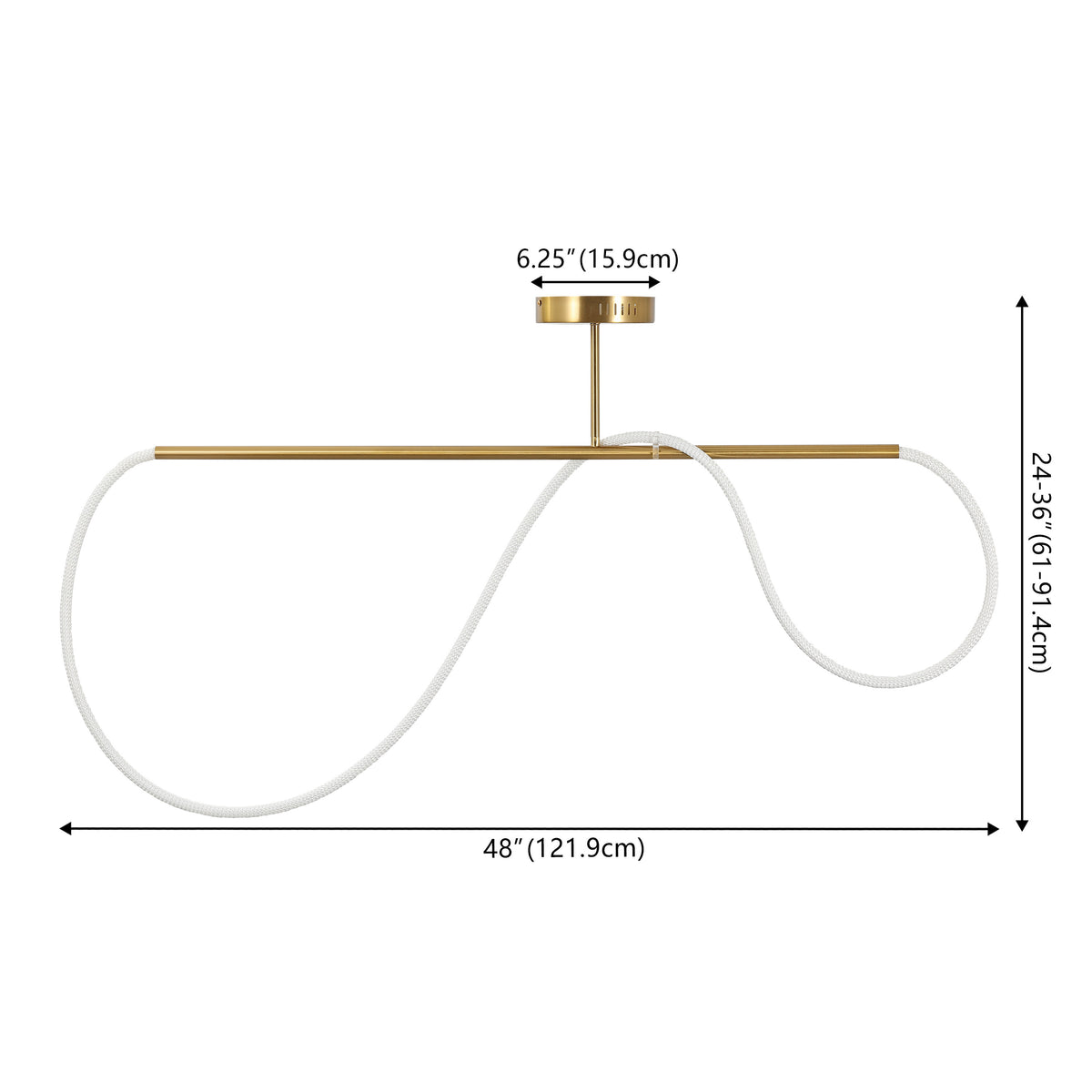 Nagla Contemporary Minimalist 360 Adjustable Silicone Neon Rope Dimmable Linear Integrated LED Flush Mount