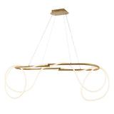 Lisette 59" Contemporary Minimalist 360 Adjustable Silicone Rope/Metal Dimmable Integrated LED Chandelier