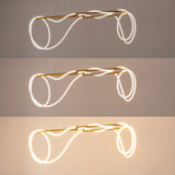 Lisette 59" Contemporary Minimalist 360 Adjustable Silicone Rope/Metal Dimmable Integrated LED Chandelier