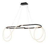 Lisette 59" Contemporary Minimalist 360 Adjustable Silicone Rope/Metal Dimmable Integrated LED Chandelier