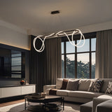 Lisette 59" Contemporary Minimalist 360 Adjustable Silicone Rope/Metal Dimmable Integrated LED Chandelier