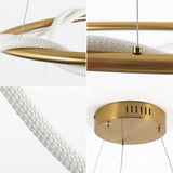 Riya 25" Contemporary Minimalist 360 Adjustable Silicone Neon Rope Dimmable Integrated LED Chandelier