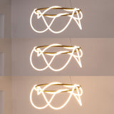 Riya 25" Contemporary Minimalist 360 Adjustable Silicone Neon Rope Dimmable Integrated LED Chandelier