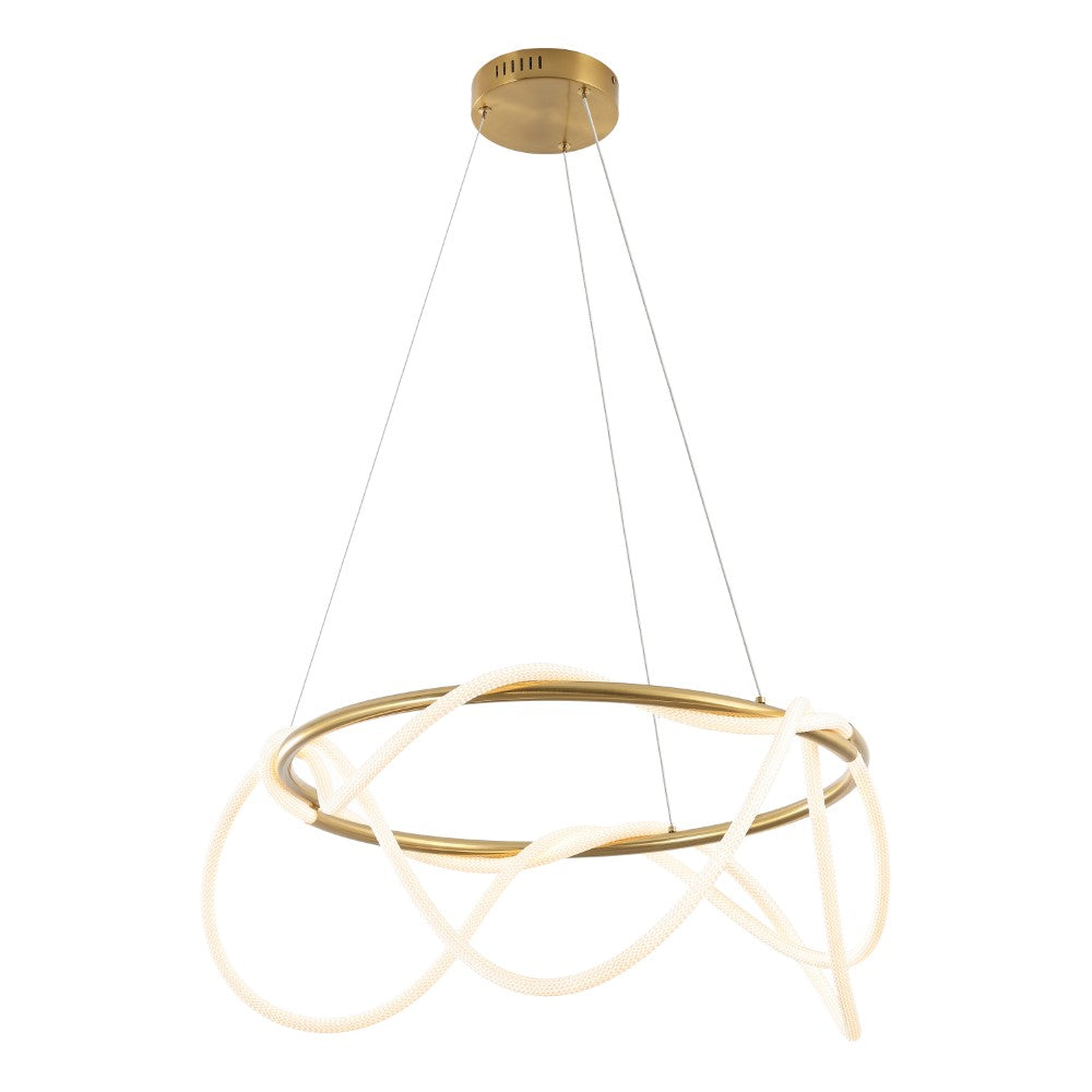 Riya 25" Contemporary Minimalist 360 Adjustable Silicone Neon Rope Dimmable Integrated LED Chandelier