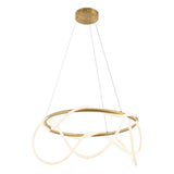 Riya 25" Contemporary Minimalist 360 Adjustable Silicone Neon Rope Dimmable Integrated LED Chandelier