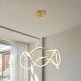 Riya 25" Contemporary Minimalist 360 Adjustable Silicone Neon Rope Dimmable Integrated LED Chandelier